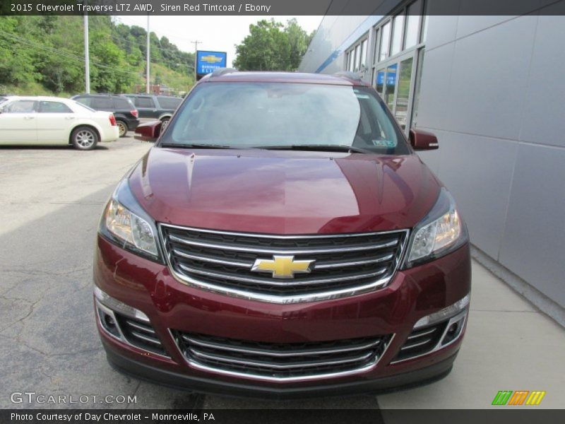 Siren Red Tintcoat / Ebony 2015 Chevrolet Traverse LTZ AWD