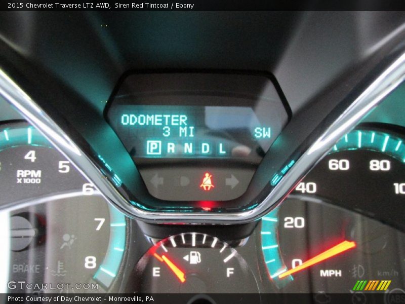 Siren Red Tintcoat / Ebony 2015 Chevrolet Traverse LTZ AWD