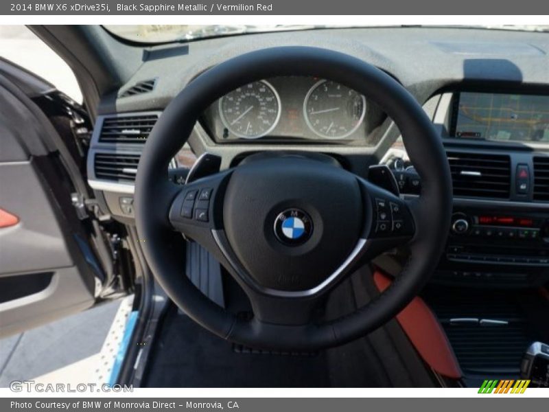 Black Sapphire Metallic / Vermilion Red 2014 BMW X6 xDrive35i