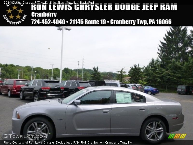 Billet Silver Metallic / Black/Red 2014 Dodge Charger R/T AWD