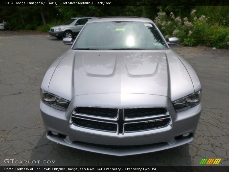 Billet Silver Metallic / Black/Red 2014 Dodge Charger R/T AWD