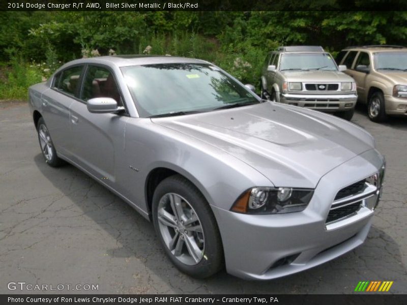 Billet Silver Metallic / Black/Red 2014 Dodge Charger R/T AWD