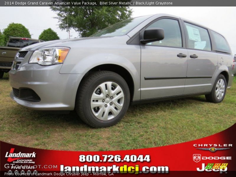 Billet Silver Metallic / Black/Light Graystone 2014 Dodge Grand Caravan American Value Package