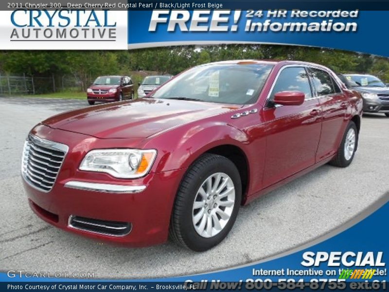 Deep Cherry Red Crystal Pearl / Black/Light Frost Beige 2011 Chrysler 300