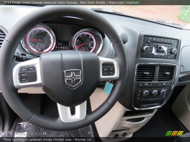 Billet Silver Metallic / Black/Light Graystone 2014 Dodge Grand Caravan American Value Package