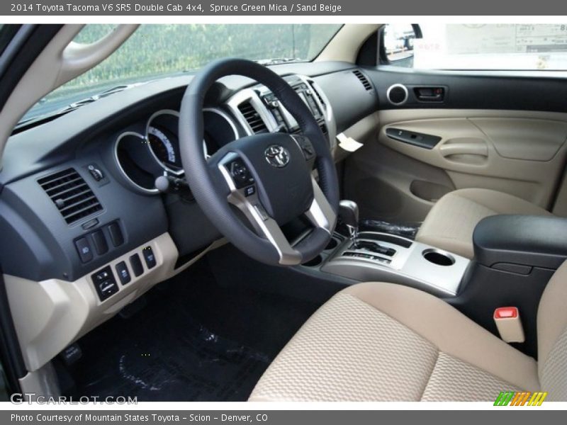 Spruce Green Mica / Sand Beige 2014 Toyota Tacoma V6 SR5 Double Cab 4x4