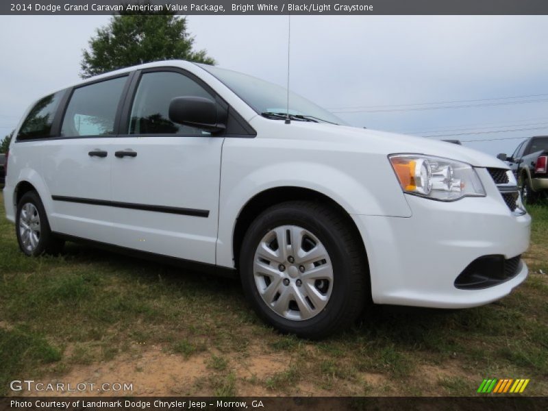 Bright White / Black/Light Graystone 2014 Dodge Grand Caravan American Value Package