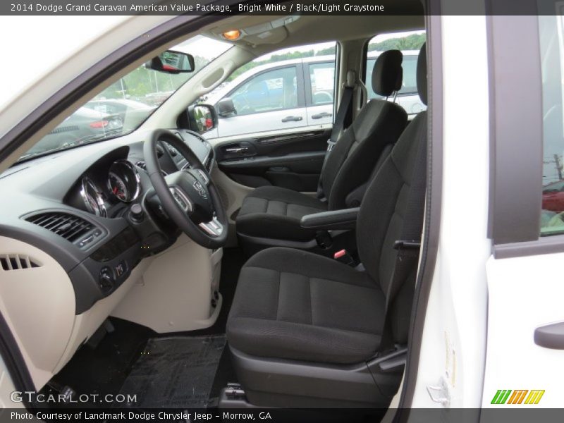 Bright White / Black/Light Graystone 2014 Dodge Grand Caravan American Value Package