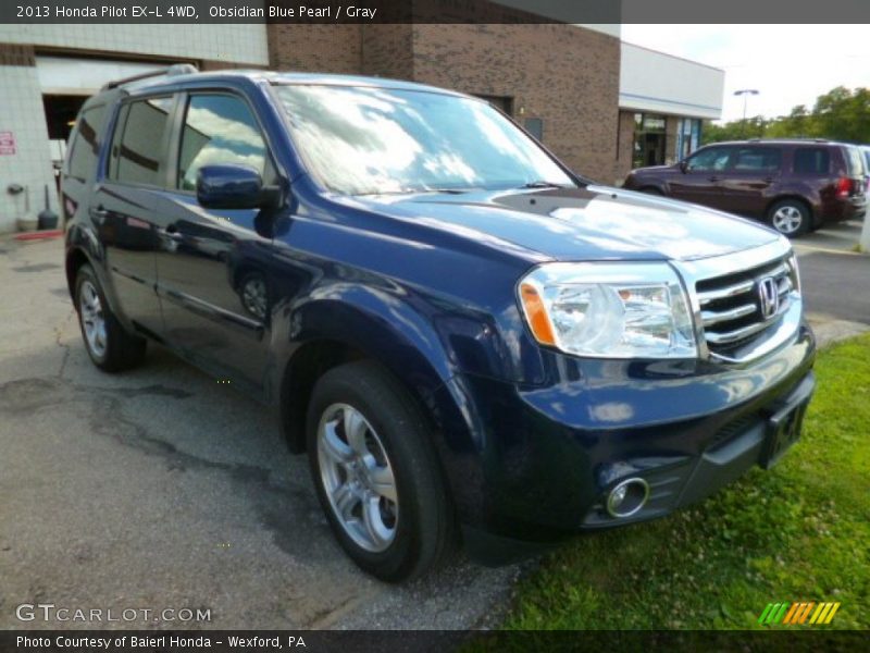 Obsidian Blue Pearl / Gray 2013 Honda Pilot EX-L 4WD