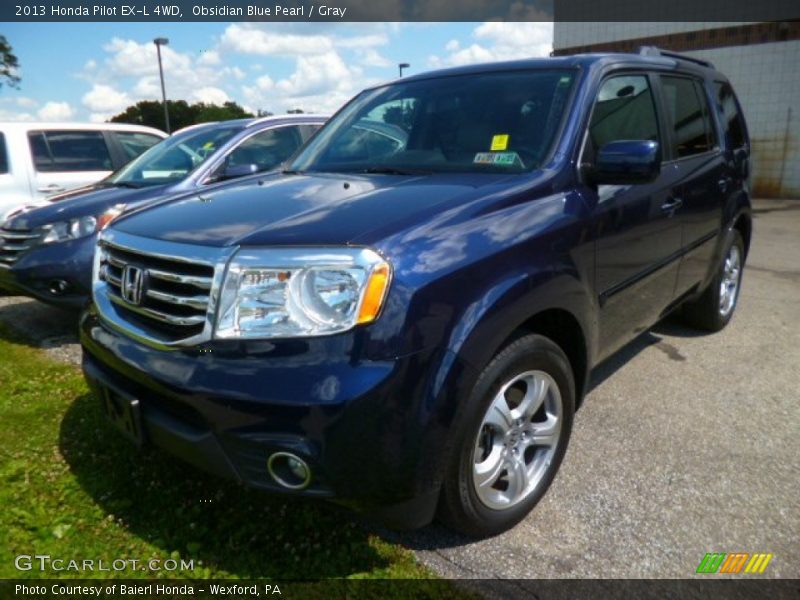 Obsidian Blue Pearl / Gray 2013 Honda Pilot EX-L 4WD