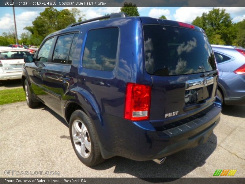Obsidian Blue Pearl / Gray 2013 Honda Pilot EX-L 4WD