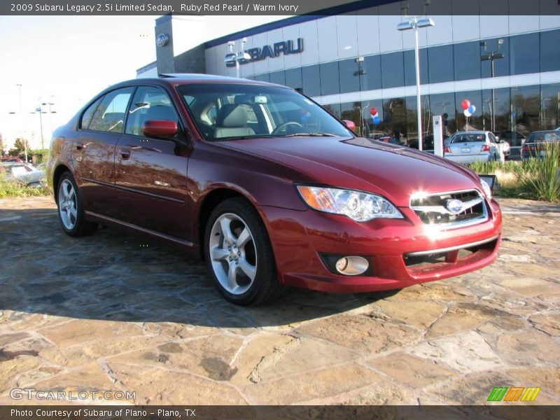 Ruby Red Pearl / Warm Ivory 2009 Subaru Legacy 2.5i Limited Sedan