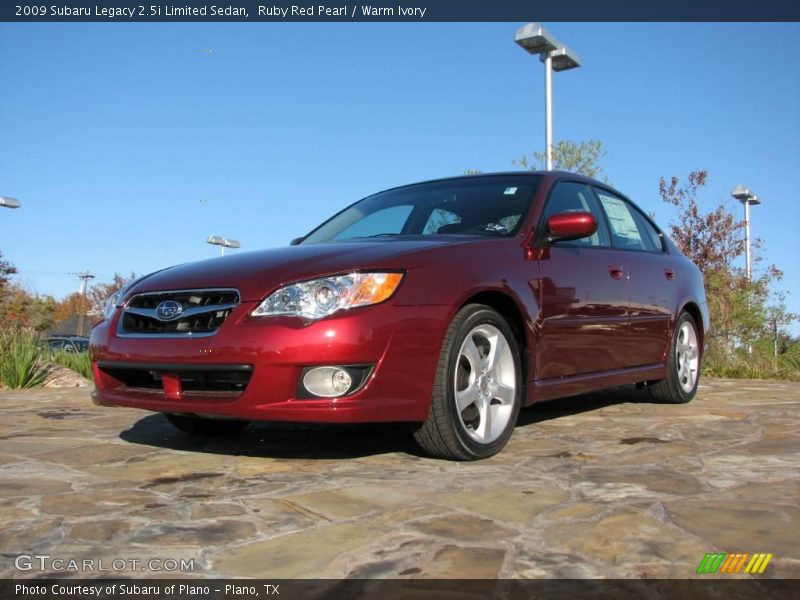 Ruby Red Pearl / Warm Ivory 2009 Subaru Legacy 2.5i Limited Sedan