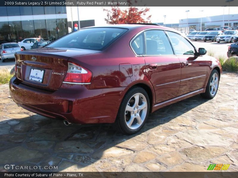 Ruby Red Pearl / Warm Ivory 2009 Subaru Legacy 2.5i Limited Sedan
