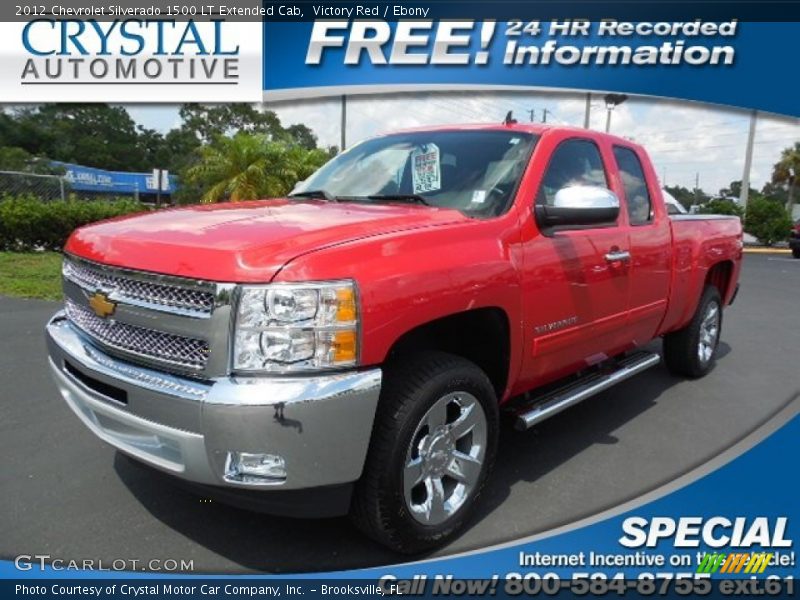 Victory Red / Ebony 2012 Chevrolet Silverado 1500 LT Extended Cab