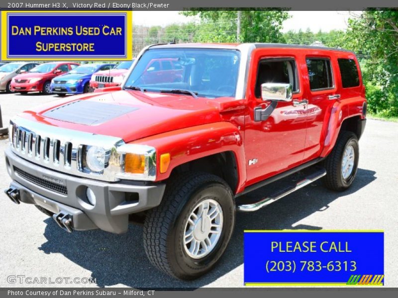 Victory Red / Ebony Black/Pewter 2007 Hummer H3 X