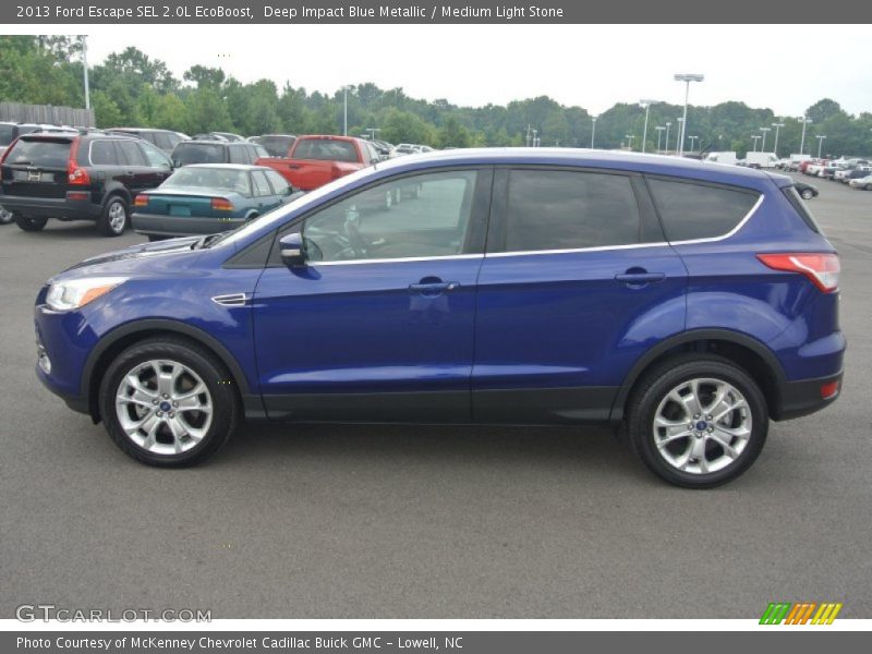 Deep Impact Blue Metallic / Medium Light Stone 2013 Ford Escape SEL 2.0L EcoBoost