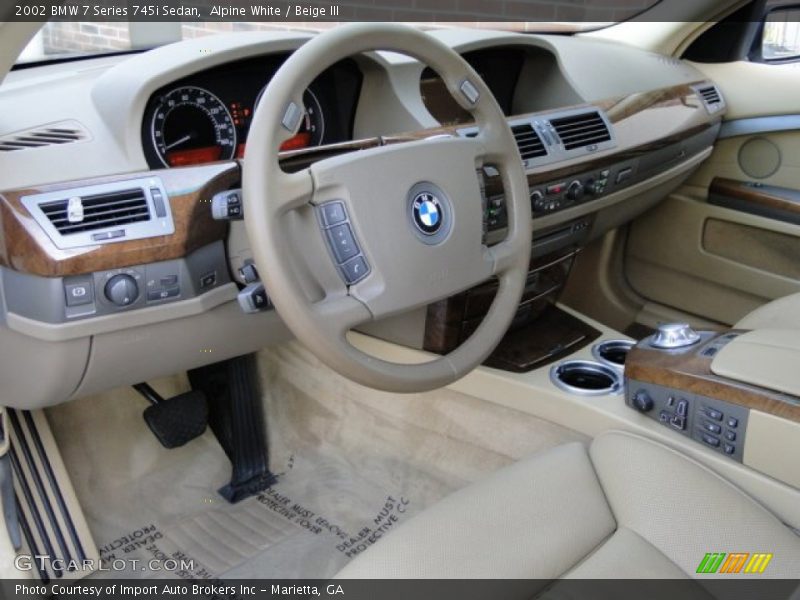 Alpine White / Beige III 2002 BMW 7 Series 745i Sedan