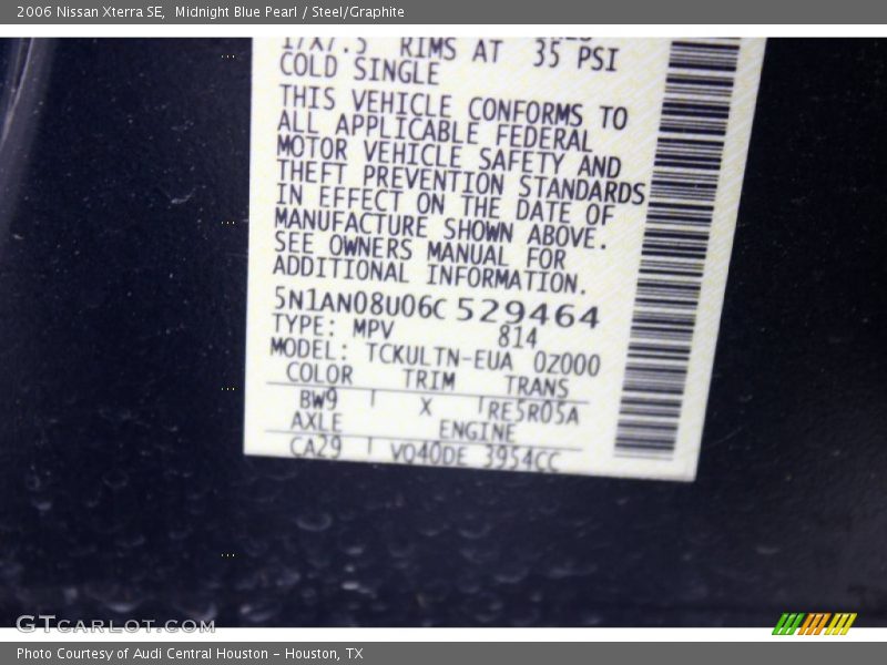 Midnight Blue Pearl / Steel/Graphite 2006 Nissan Xterra SE