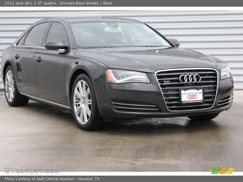Emerald Black Metallic / Black 2013 Audi A8 L 3.0T quattro