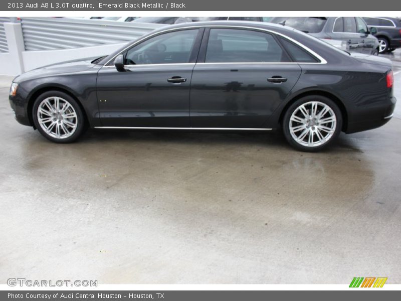 Emerald Black Metallic / Black 2013 Audi A8 L 3.0T quattro