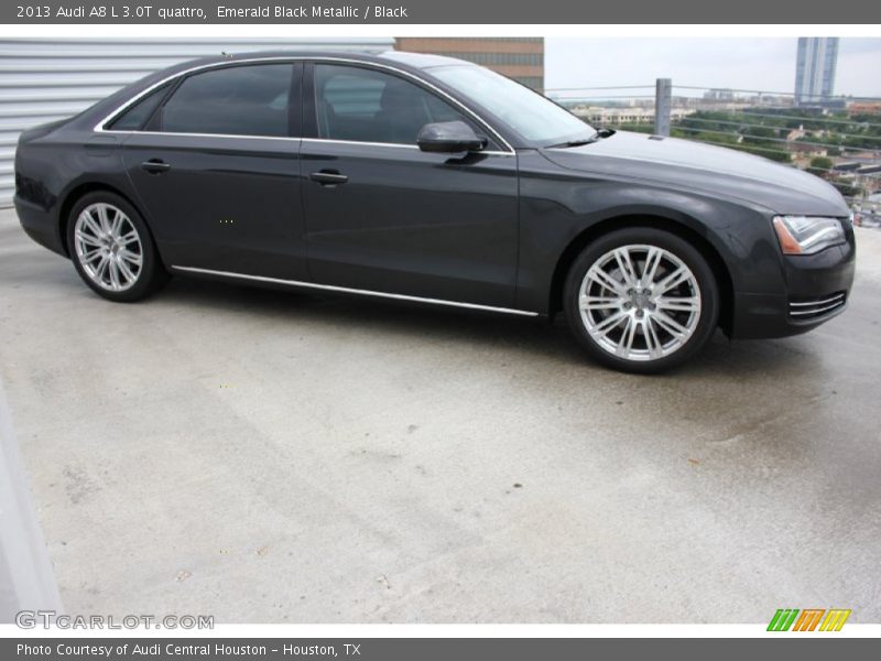 Emerald Black Metallic / Black 2013 Audi A8 L 3.0T quattro