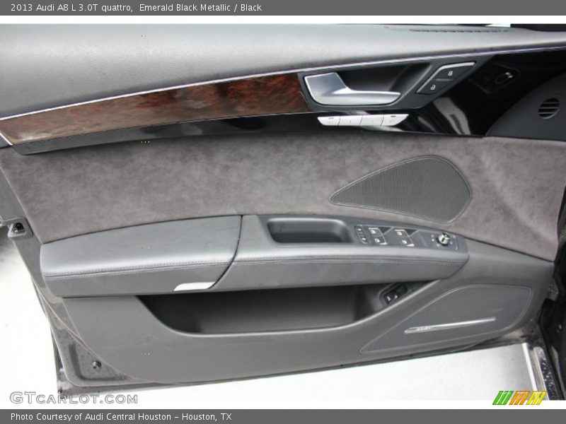 Emerald Black Metallic / Black 2013 Audi A8 L 3.0T quattro