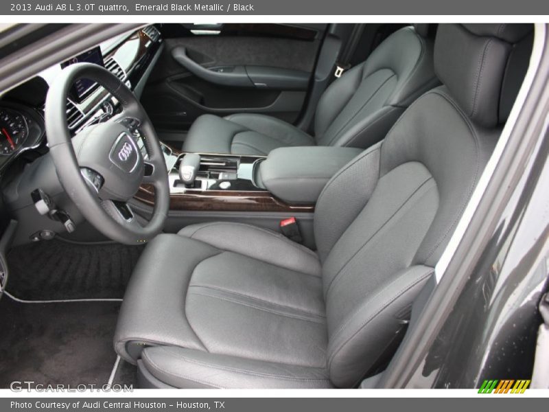 Emerald Black Metallic / Black 2013 Audi A8 L 3.0T quattro
