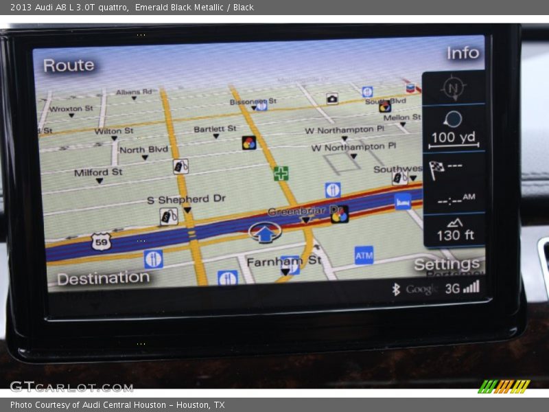 Emerald Black Metallic / Black 2013 Audi A8 L 3.0T quattro