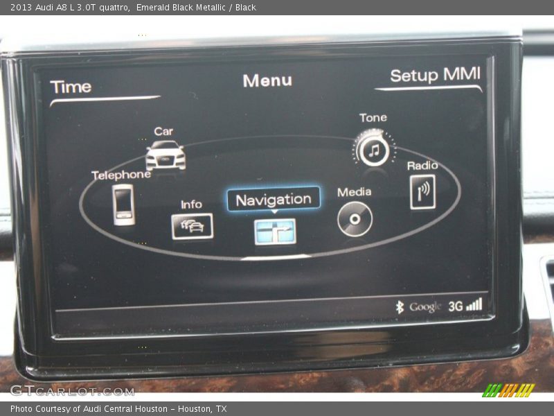 Emerald Black Metallic / Black 2013 Audi A8 L 3.0T quattro