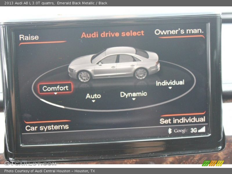 Emerald Black Metallic / Black 2013 Audi A8 L 3.0T quattro