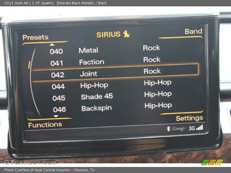 Emerald Black Metallic / Black 2013 Audi A8 L 3.0T quattro