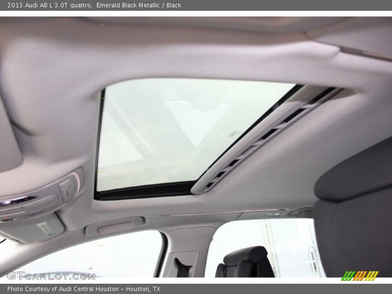 Emerald Black Metallic / Black 2013 Audi A8 L 3.0T quattro