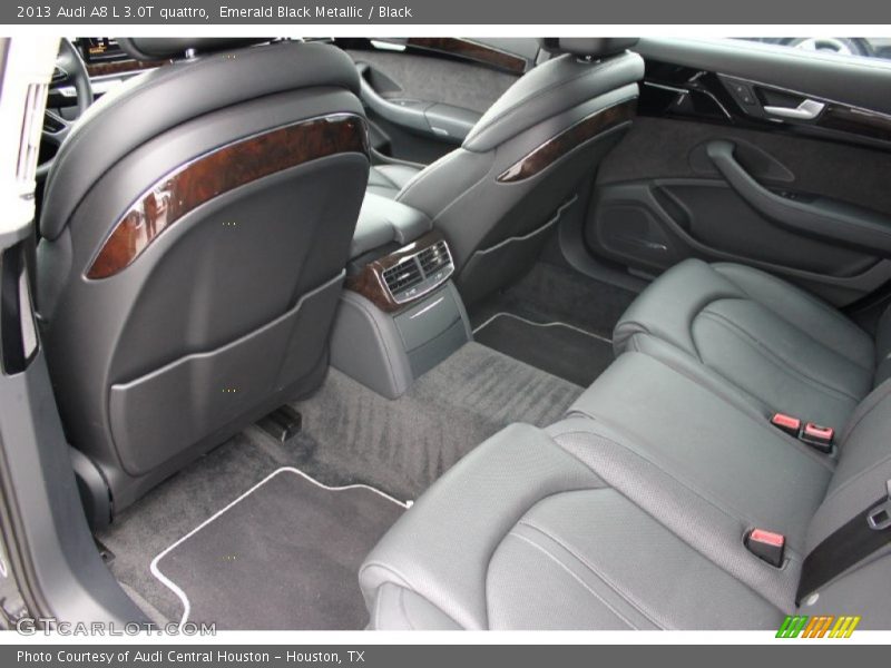 Emerald Black Metallic / Black 2013 Audi A8 L 3.0T quattro