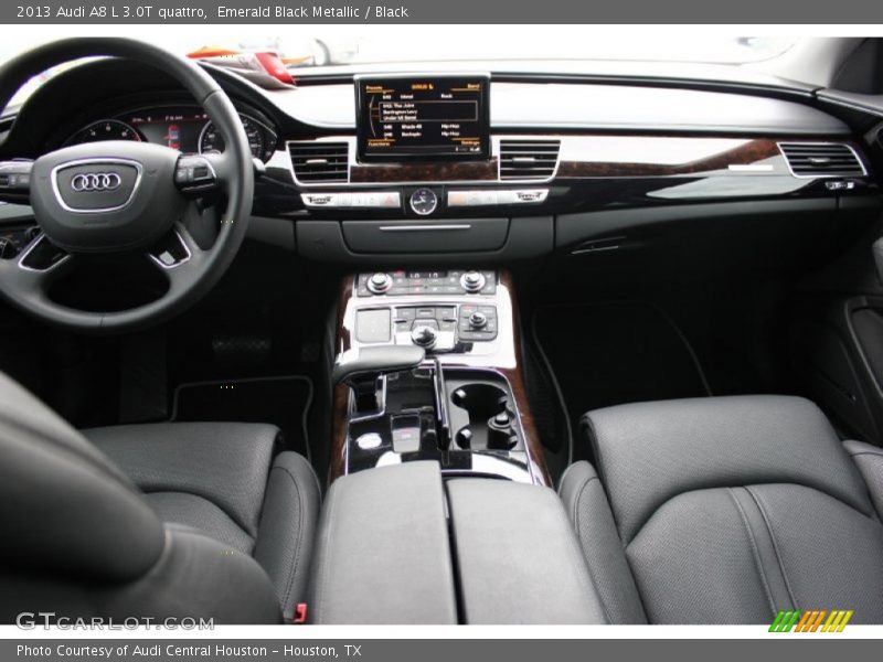 Emerald Black Metallic / Black 2013 Audi A8 L 3.0T quattro
