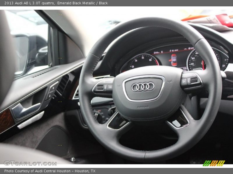 Emerald Black Metallic / Black 2013 Audi A8 L 3.0T quattro