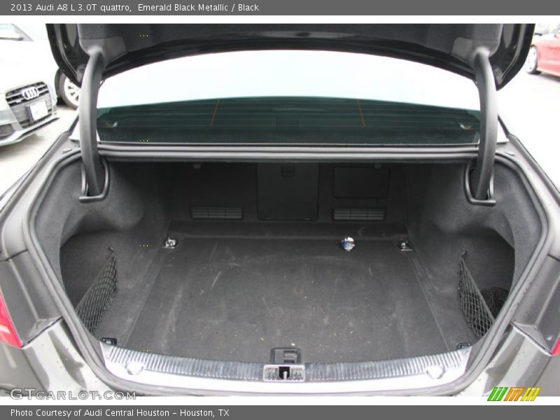 Emerald Black Metallic / Black 2013 Audi A8 L 3.0T quattro
