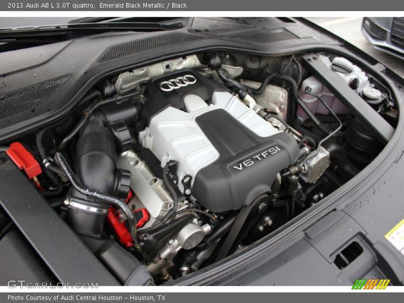 Emerald Black Metallic / Black 2013 Audi A8 L 3.0T quattro