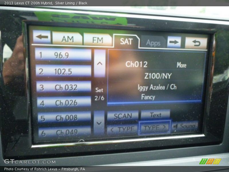 Silver Lining / Black 2013 Lexus CT 200h Hybrid