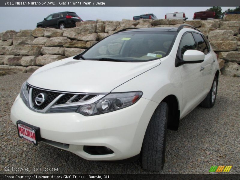 Glacier White Pearl / Beige 2011 Nissan Murano SV AWD