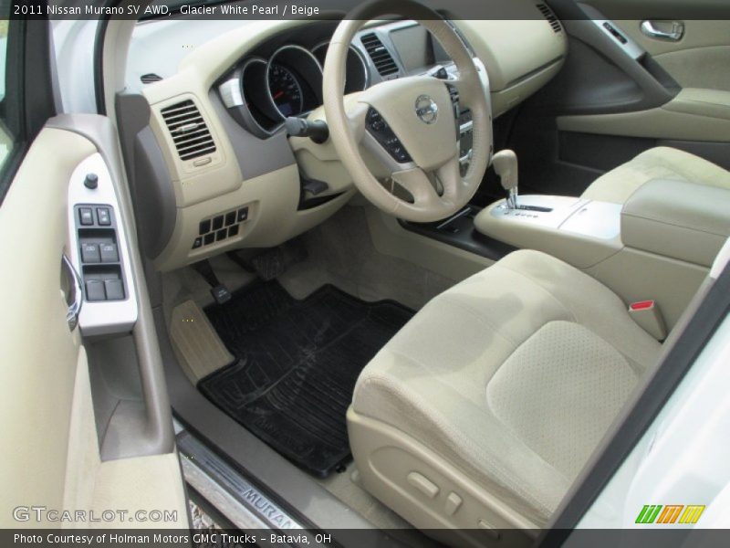 Glacier White Pearl / Beige 2011 Nissan Murano SV AWD