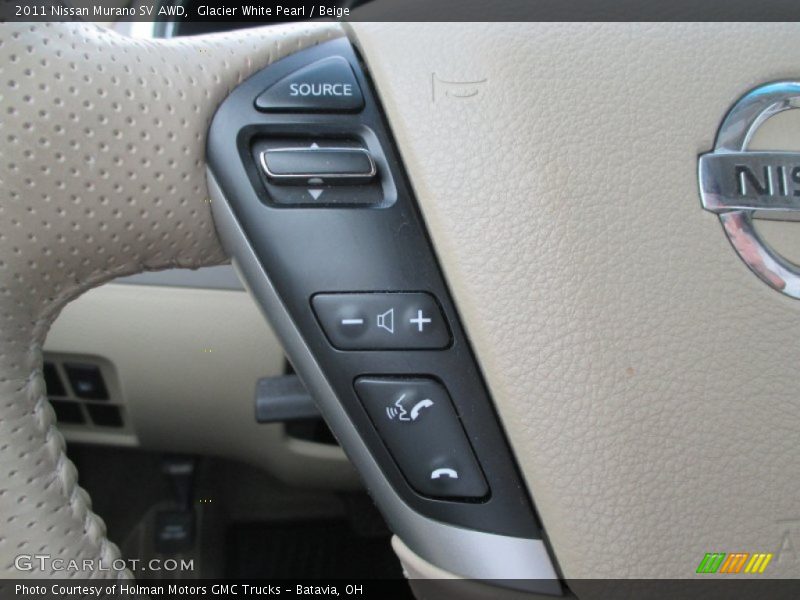 Glacier White Pearl / Beige 2011 Nissan Murano SV AWD