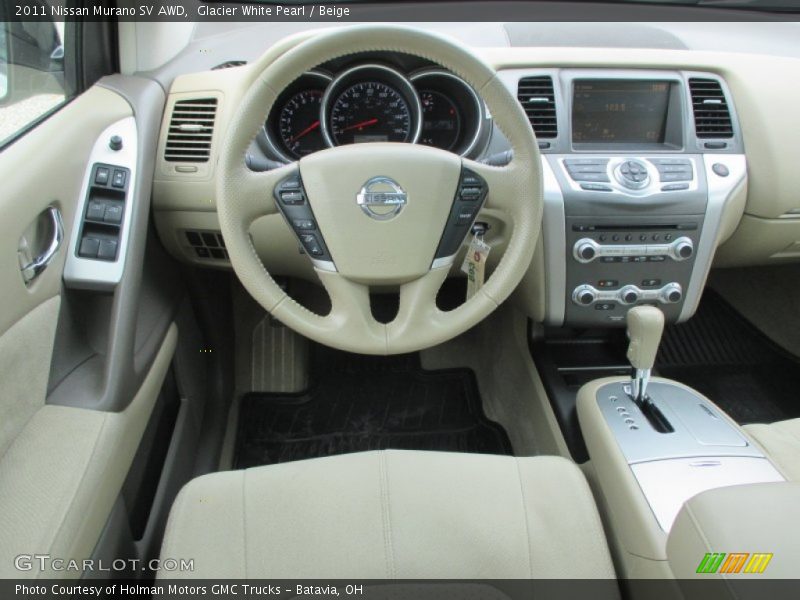 Glacier White Pearl / Beige 2011 Nissan Murano SV AWD