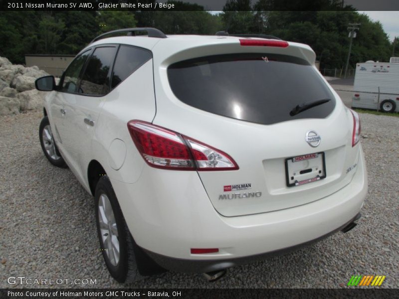 Glacier White Pearl / Beige 2011 Nissan Murano SV AWD