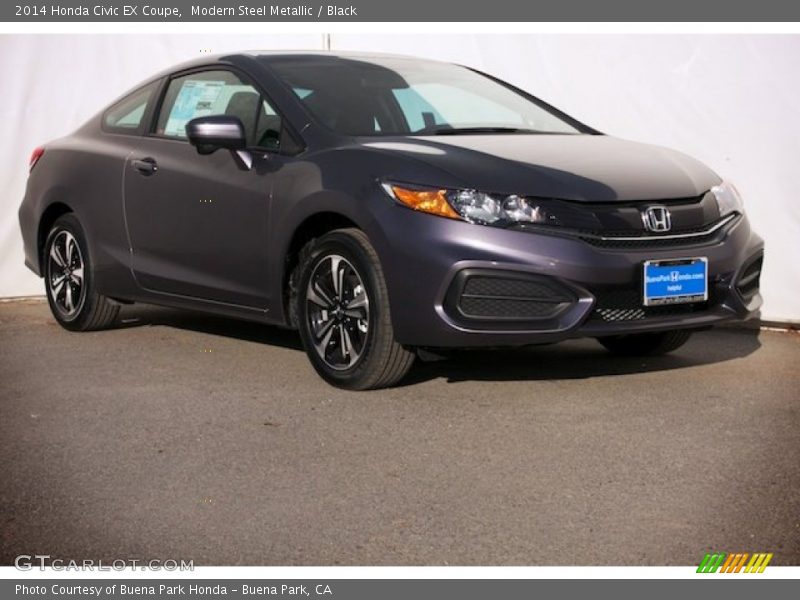 Modern Steel Metallic / Black 2014 Honda Civic EX Coupe