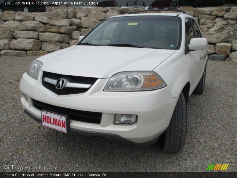 Aspen White Pearl / Saddle 2005 Acura MDX Touring