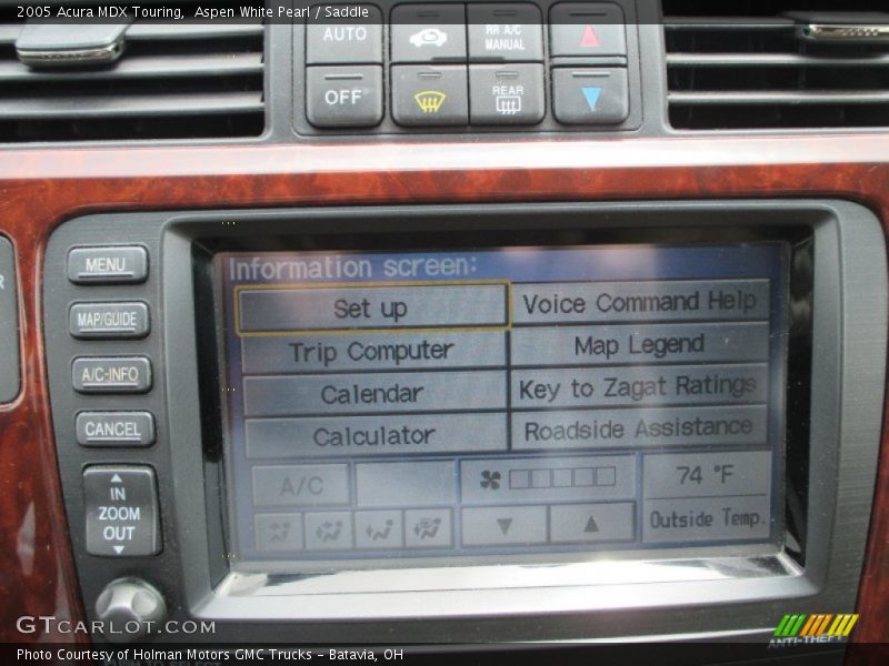 Aspen White Pearl / Saddle 2005 Acura MDX Touring