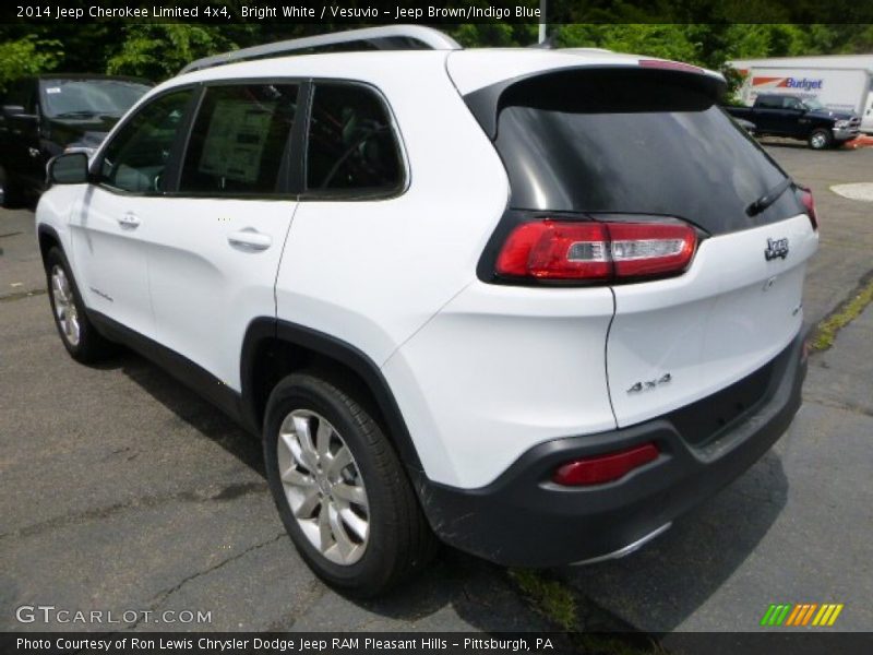 Bright White / Vesuvio - Jeep Brown/Indigo Blue 2014 Jeep Cherokee Limited 4x4