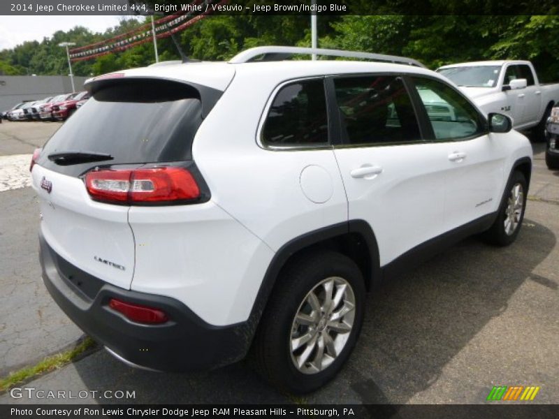 Bright White / Vesuvio - Jeep Brown/Indigo Blue 2014 Jeep Cherokee Limited 4x4