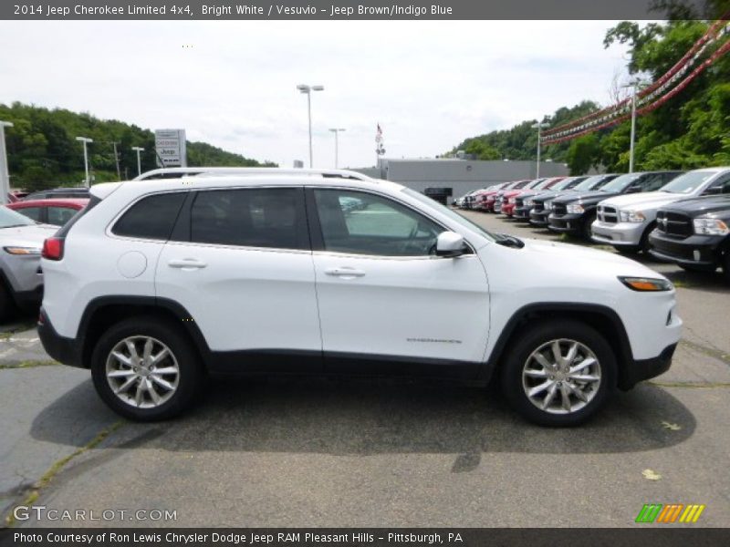 Bright White / Vesuvio - Jeep Brown/Indigo Blue 2014 Jeep Cherokee Limited 4x4